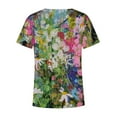 thumbnail image 5 of Hauts d'Été Grande Taille Femmes Décontracté Femmes Été Blouse Imprimée T-Shirts Décontractés Col en V Manches Courtes T-Shirts Hauts Col en V T-Shirt Femmes en Liquidation, 5 of 5