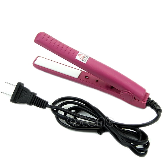 NEW Hot Mini Portable Black Pink Blue Ceramic Iron Hair Straightener Curler