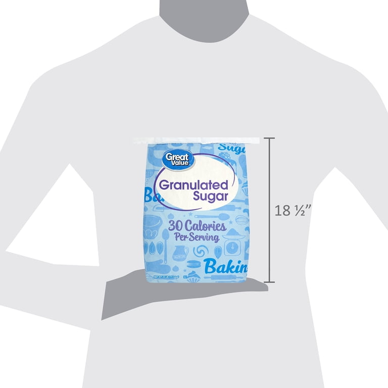 Great Value Pure Granulated Sugar, 25 lb Pantry Staple for Baking