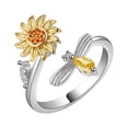 thumbnail image 1 of Anillo abierto con forma de copo de nieve, giratorio, ajustable, para ansiedad y presión, 1 of 6