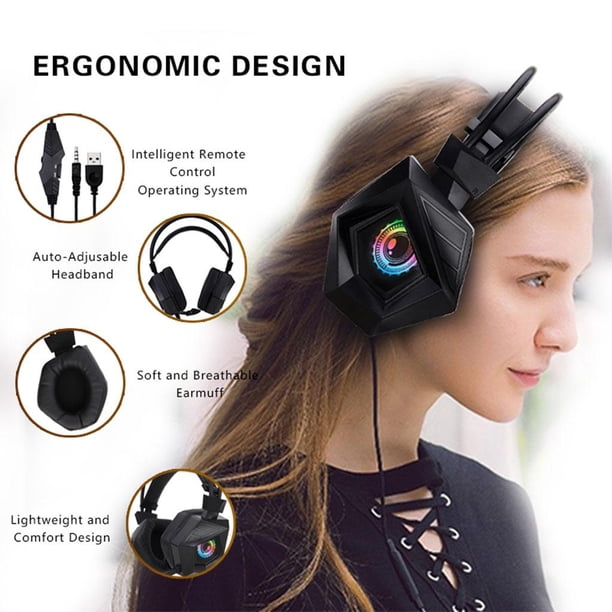 Auriculares para juegos con cable CUTICAT Lámpara de respiración con Micrófono RGB