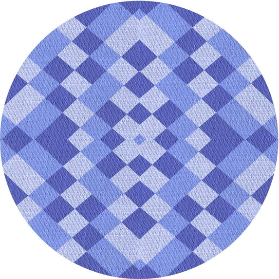 Ahgly Company Indoor Square Patterned Blue Ribbon Blue Area Rugs, 3' Square