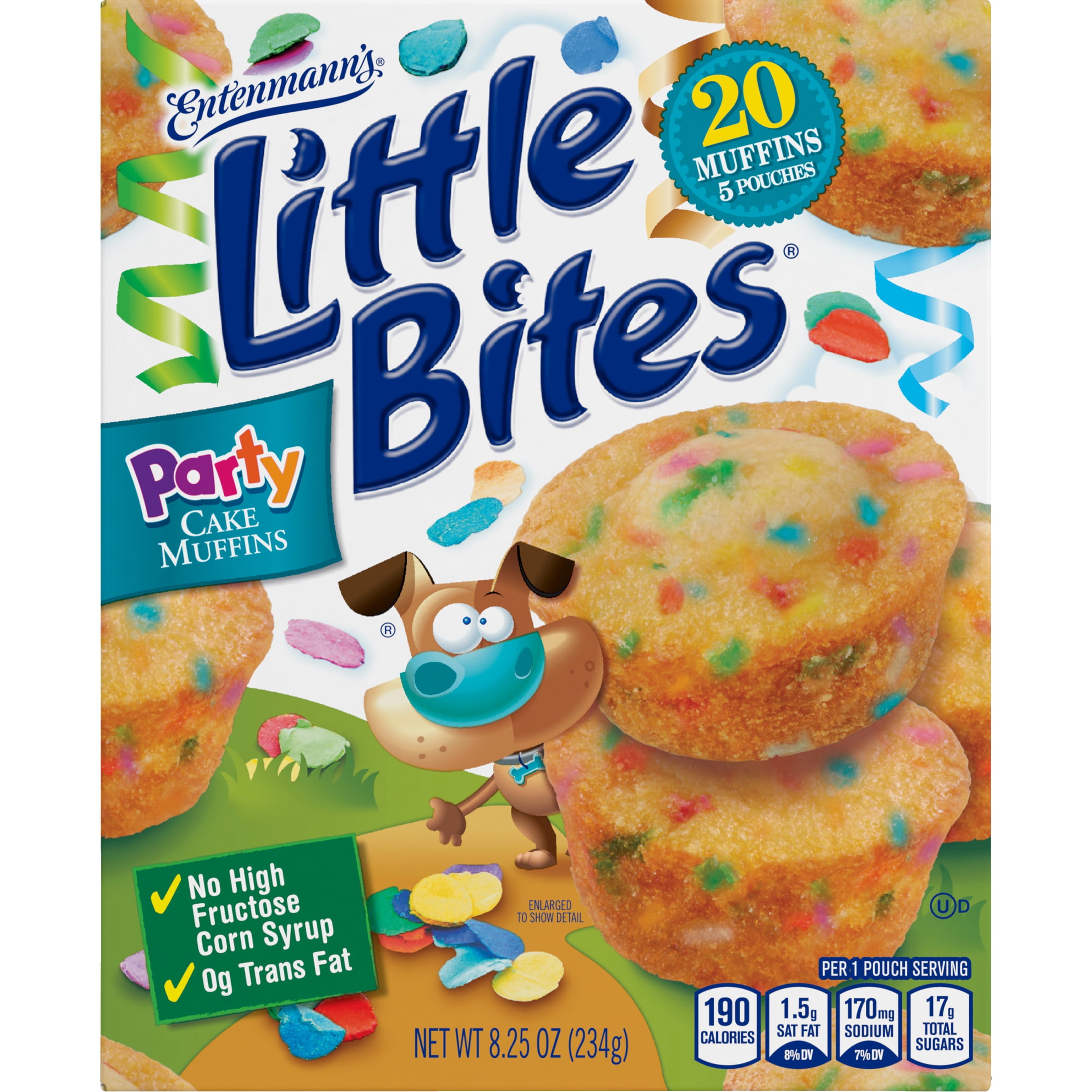 Entenmann’s Little Bites Party Cake Muffins, 5 Pouches per Box