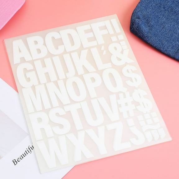 Generic 10 Sheets Transfer Letter Tape for Iron On Applique, Alphabets, Numbers, Vinyl Letter Patches for Clothing