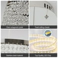 thumbnail image 3 of 16" Modern Crystal LED Chandelier with Adjustable Height and Color Temperature (3000K–6000K), Luxury Ceiling Light for Living Room, Dining Room, Bedroom, 3 of 10