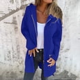 thumbnail image 2 of MIUOWANP Jackets for Women Trendy Dressy Women's Winter New Solid Color Hoodie Mid-Length Zipper Cardigan Jacket Long Sleeve Top, 2 of 5