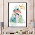 thumbnail image 1 of Designart Cute Christmas Llama In Santa Hat Children's Art Floating Frame Wall Art, 1 of 4