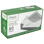 Mead #6 3/4 Security Envelopes, 3 5/8" x 6 1/2", White, 80 Count (75212)