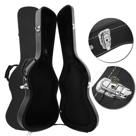 Wangbujianwang Guitar Cases Hard Shell for Acoustic Guitars, Blakc Wooden Case for 41" Acoustic Guitar Wooden Hard Shell Case Lockable