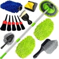 thumbnail image 3 of 48" Long Handle Car Wash Brush Mop, 2-in-1 Chenille Microfiber Car Cleaning Kit with 2 Mop Heads & 5 Detailing Brushes, for Car Truck SUV RV Boat Washing, 3 of 11