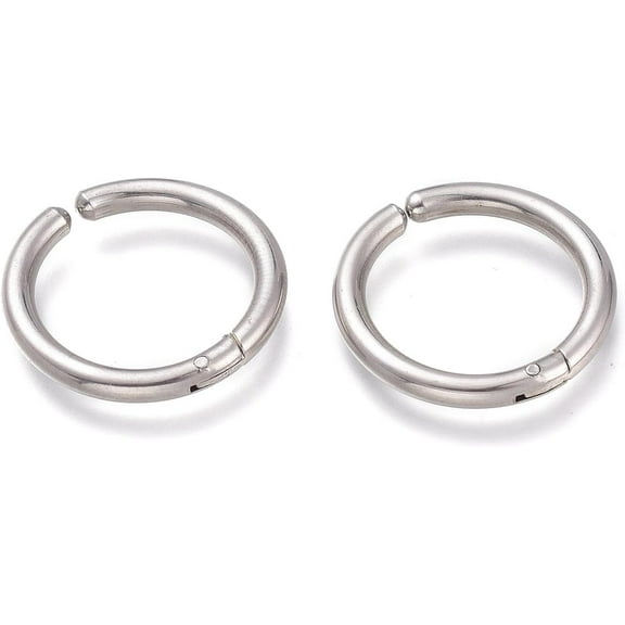 201 Stainless Steel Clip-on Hoop Earrings 21x2.5mm Silver