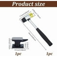 thumbnail image 3 of Mini Horn Anvil Set Forged Iron Anvil with Rubber Hammer Blacksmith Forge Kit Jewelry Hammer and Block Set forging Bench Block Anvil Silversmithing Tools for Jewelry Making Metal Stamping Multi-color, 3 of 5