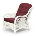 thumbnail image 4 of Malibu Lounge Armchair ECO Natural Rattan Wicker Handmade Design with Dark Brown Cushion, White Wash, 4 of 7