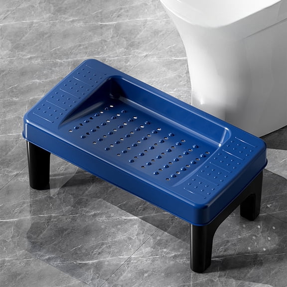 Toilet Stool for Bathroom, Portable Plastic Foot Stool Non-Slip Potty Stool Step Stool Fits All Toilets for Adults, 15.37"x8.7"x6.7", Blue