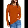 thumbnail image 3 of Camisetas de Larga para Mujer, Tops Ajustados de Punto Acanalado, Conjuntos de Otoño, Camisetas Informales, Ropa Interior, Ropa Interior, Naranja XXL, 3 of 8