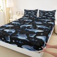 thumbnail image 3 of Feelyou Kawaii Shark Kid Queen Sheet Sets, Ocean Coral Sealife Bed Set, 4pcs, 3 of 7