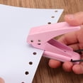 thumbnail image 3 of 1/4" Single Hole Punch, Handheld Heavy Duty Hole Puncher Press Metal Paper Puncher for Tag DIY Craft Scrapbook Ticket, Pink, 3 of 6