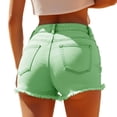thumbnail image 5 of Levmjia Women's High Waisted Denim Shorts Hot Sexy Mini Shorts with Button Fly Zip Closure 5 Pocket Design Frayed Raw Hem Casual Summer Beach Pants for Women, 5 of 5