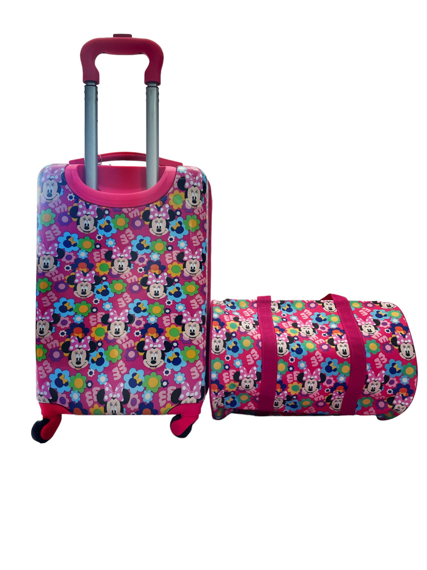 Disney Minnie Mouse Kid's 18" ABS Hard-Side Spinner Luggage with Duffel Set
