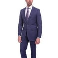 thumbnail image 5 of Mens Slim Fit Navy Blue Windowpane Plaid Two Button Wool Blend Suit, 5 of 8