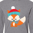 thumbnail image 4 of Inktastic Cute Fox, Fox With Hat And Scarf, Orange Fox Long Sleeve T-Shirt, 4 of 5