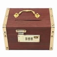 thumbnail image 1 of Wooden Money Storage Box Wooden Treasure Chest Lockable with Handle, 1 of 7