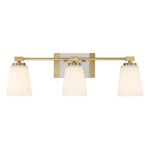 Warm Brass Three Light Bathroom Vanity from the Darby Collection