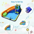 thumbnail image 6 of OLAKIDS Inflatable Water Slide, 8 in 1 Bounce House with Slide, Climbing Wall, Splash Pool, Basketball Rim, Water Gun, Tunnel, Outdoor Jumping Park with Hose, Stakes (Without Blower), 6 of 9