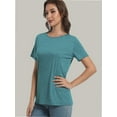 thumbnail image 5 of Women's Lightweight Soft T-Shirt - Crew Neck, Curved Hem, Comfortable & Lounge Top, Trendy Tee, 5 of 6