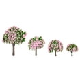thumbnail image 1 of Labymos 4 Pieces Model Trees Train Layout Garden Scenery White and Pink Flower Trees Diorama Miniature Pink, 1 of 7