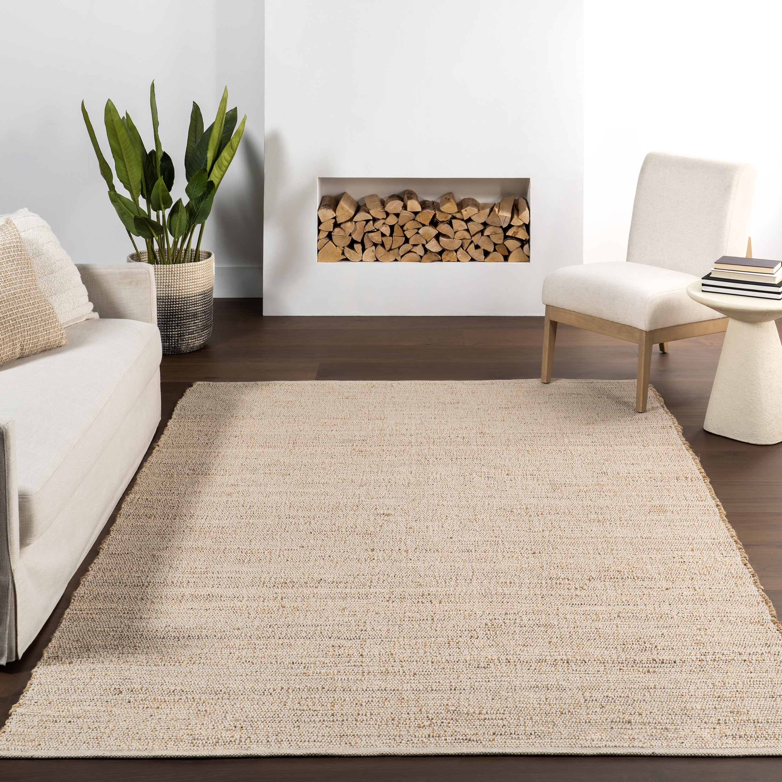 nuLOOM Elfriede Jute Blend Natural 8' 6" x 11' 6" Farmhouse Area Rug