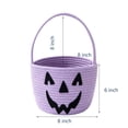 thumbnail image 4 of Halloween Candy Basket Woven Bin with Handles, Cute Candy Bowl for Outdoor Storage Home Organizer, Soft Basket to Fill, Decorative Container for Daily Use and Gift Giving, Fall Decor for Home, 4 of 6