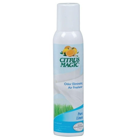 Pure Citrus Air Freshener - Citrus Magic Natural Odor Eliminating Air Freshener Spray Pure Linen, Pack of 3, 3.0-Ounces Each