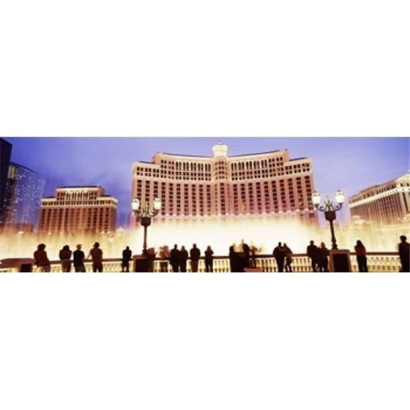 Panoramic Images PPI127263L Hotel lit up at night  Bellagio Resort And Casino  The Strip  Las Vegas  Nevada  USA Poster Print by Panoramic Images - 36 x 12