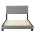thumbnail image 5 of Skyline Decor Upholstered Tufted Faux Leather Platform Bed with Bonus Base Wooden Slat System, Full, Gray, 5 of 5