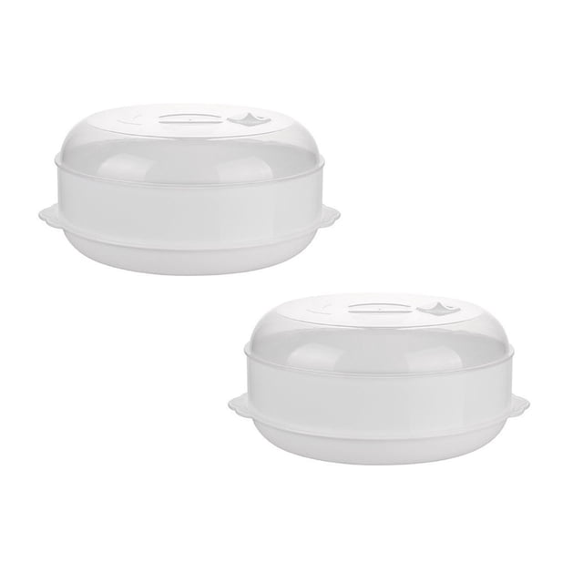 Oleegame 2PC Picnic Trays For Food Heating Steam Box Food Household Multi Layer Steamer With Lid Steam Grid Rice Box Level Steamed Rice Fort Clear