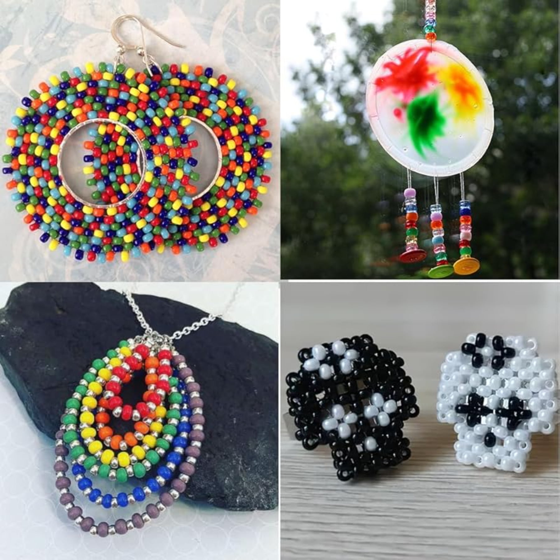4000 Pcs Bulk Pony Beads for Jewelry Making, 6x9mm Colorful Plastic Craft Beads for DIY Bracelets, Keychains and Hair Accessories