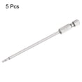 thumbnail image 3 of Unique Bargains 5Pcs Security Torx Bit 1/4' Hex Shank 4' Long Drill Bits T8 Torx Star S2 Steel Tamper Resistant Screwdriver Bit, 3 of 6
