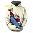 thumbnail image 3 of Sudadera con capucha con estampado 3D y gráfico navideño para hombres y mujeres, sudaderas casuales con diseño de Papá Noel y alce, ropa de calle de gran tamaño para hombres, 3 of 5