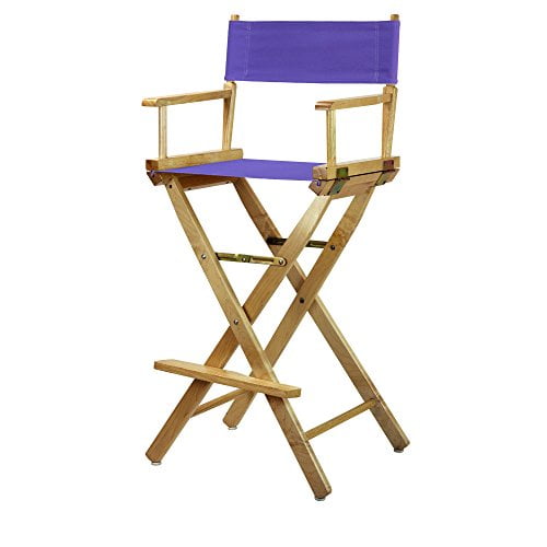 Casual Home 230-00/021-41 Director's Chair Canvas 30" - Bar Height Natural Frame/Purple