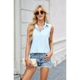 thumbnail image 5 of Womens Sleeveless Button Down Shirt Collared Blouse Casual Office Shirts Basic Tank Top Sky Blue S, 5 of 10
