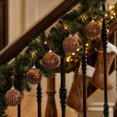 thumbnail image 6 of Vintage Christmas Ball Ornaments Set of 12, 8 cm Painted Embossed Baubles, Shaped Xmas Hanging Decorations for Tree and Wreath - Gold and Green, 6 of 6