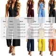 thumbnail image 7 of Jumpsuits for Women Sleeveless Zipper V Neck One Piece Jumpsuit Waist Cinched Slim Fit Wide Leg Ankle Length Jumpsuit with Pockets Summer Casual Outfits, 7 of 7