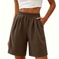 thumbnail image 2 of NTACZA High Swim Shorts For Women Bermuda Elastic Waist With Pockets Wide Leg Vacation For Relaxed Fit Walking Beach Casual Shorts, 2 of 6