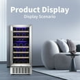thumbnail image 7 of Auseo 15" Wine Cooler, Freestanding Beverage Refrigerator, 28 Bottle, Stainless Steel, Double Tempered, Glass Door, 7 of 7