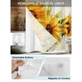thumbnail image 3 of No Hook Shower Curtain with Snap in Liner Yellow Sunflower Shower Curtain -Fabric Waterproof Inner Liner, Watercolor Flowers Green Leaf Vintage Shower Curtains Washable 60"x72", 3 of 9