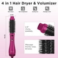thumbnail image 3 of Hair Dryer and Blow Dryer Brush in one, Aima Beauty 4 in 1 Upgrade Hot Air Brush for Women, Negative ion, Frizz Less, Rose Pink, 3 of 7