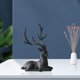thumbnail image 2 of Adorno de reno de lujo, modelo de ciervo coleccionable, figura, estatua, decoración de ciervo mentira negra, 2 of 6