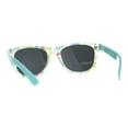 thumbnail image 4 of Kids Girls Hipster Horned Rim Flower Print Plastic Sunglasses Blue, 4 of 4