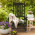 thumbnail image 4 of Zimtown Square Wood Indoor & Outdoor Rounded Armrest Rocking Chair, Black, 4 of 10